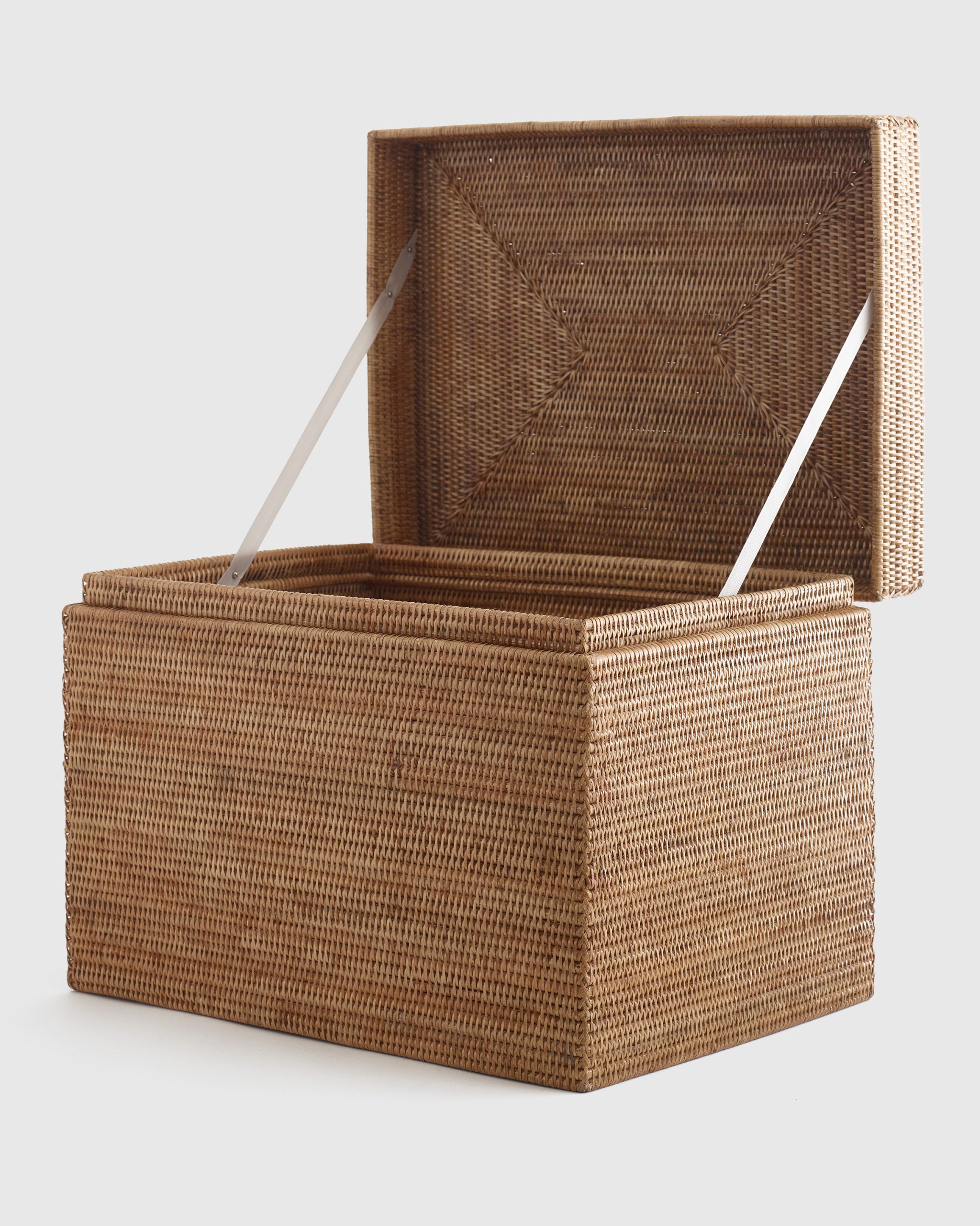 Handwoven Rattan Hinged Chest